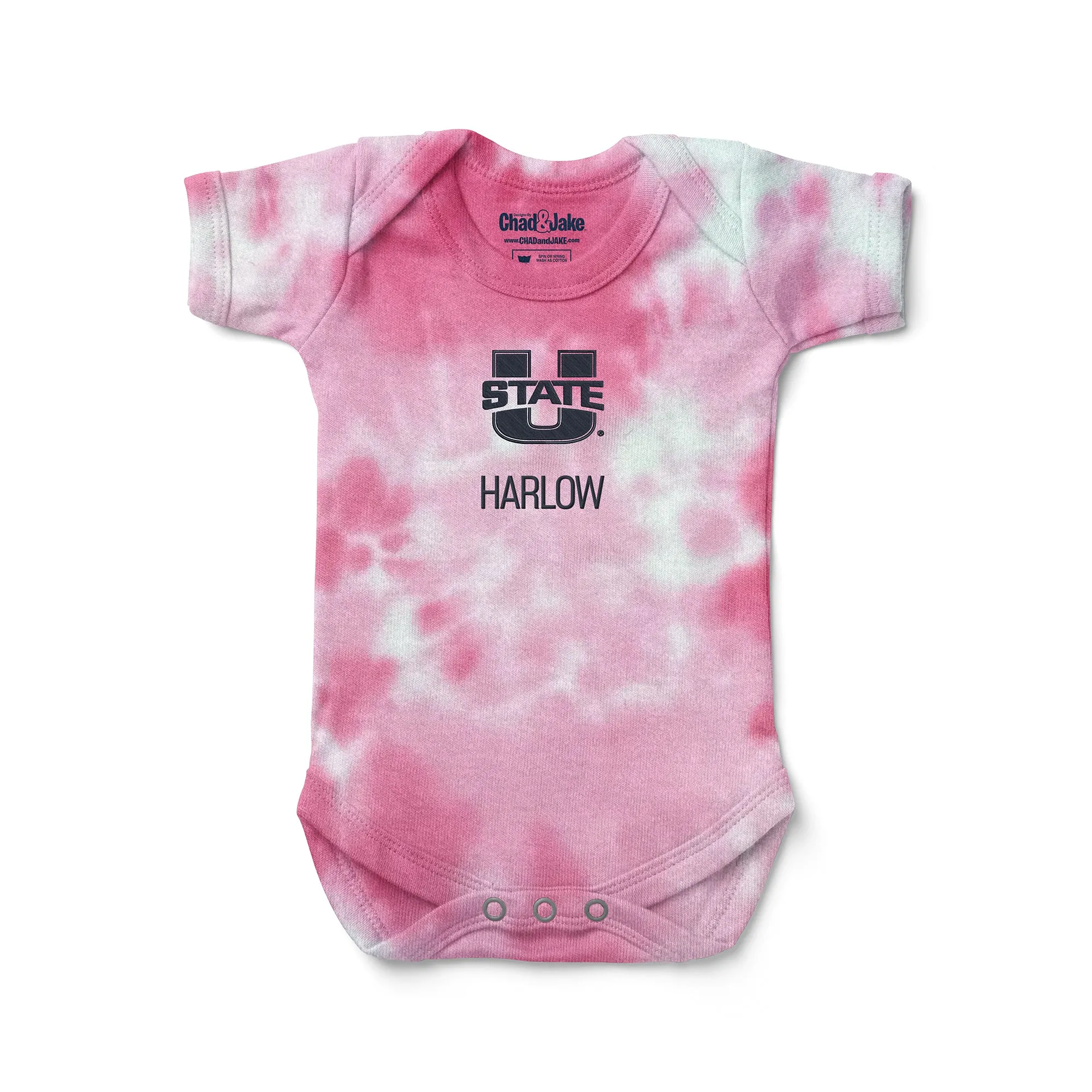 Personalized Utah State Aggies Tie Dye Bodysuit