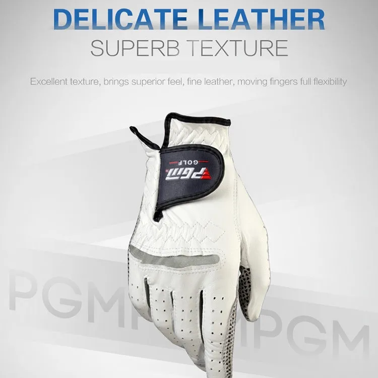 PGM Right Hand Sheepskin Anti-slip Particle Golf Men Gloves, Size: 22#