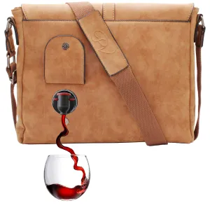 PortoVino Wine Messenger Bag (Slate) - Holds 1.5 liters - Stylish with Hidden, Insulated