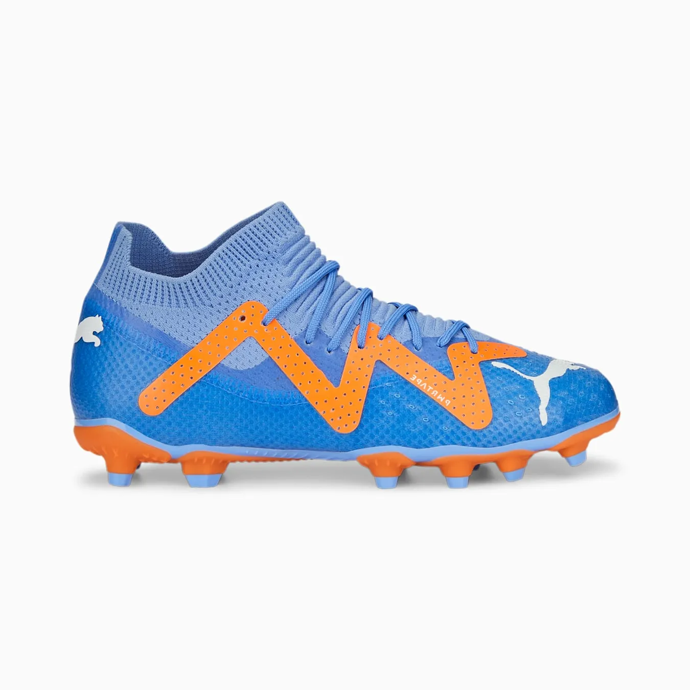 Puma Kids Future Pro FG/AG-Blue Glimmer-PUMA White-Ultra Orange