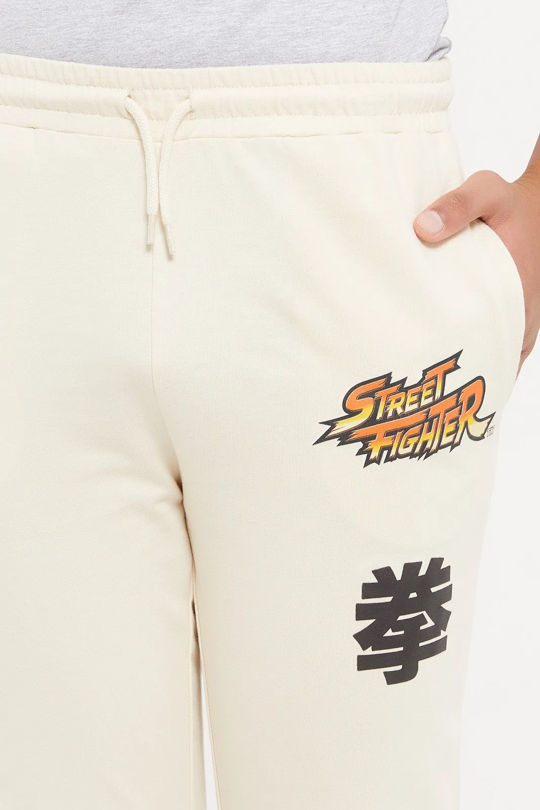 Senior Boys Beige Street Fighter Active Pants