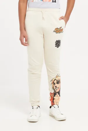 Senior Boys Beige Street Fighter Active Pants