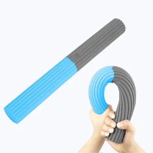 Silicone Multifunctional Fitness Bar Rehabilitation Training Arm Strength Bar Wrist Strength Forging Resistance Bar(Light Blue   Gray)