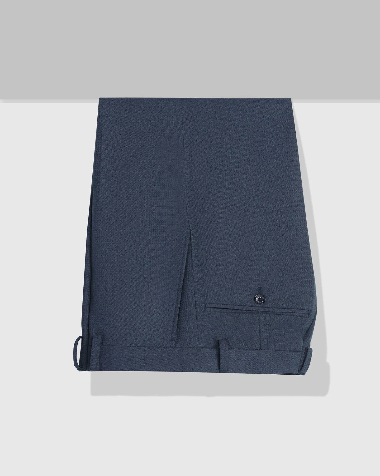 Slim Comfort B-95 Formal Navy Textured Trouser - Zeta