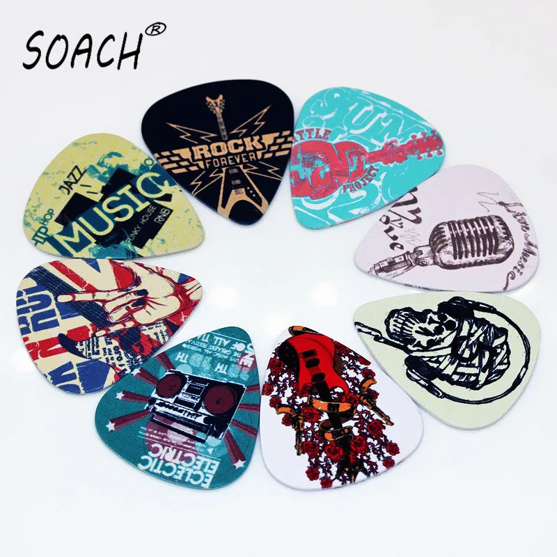 SOACH 10pcs Newest Music element paddle Guitar Accessories bass guitar Picks Thickness 0.46mm plastic ukulele parts