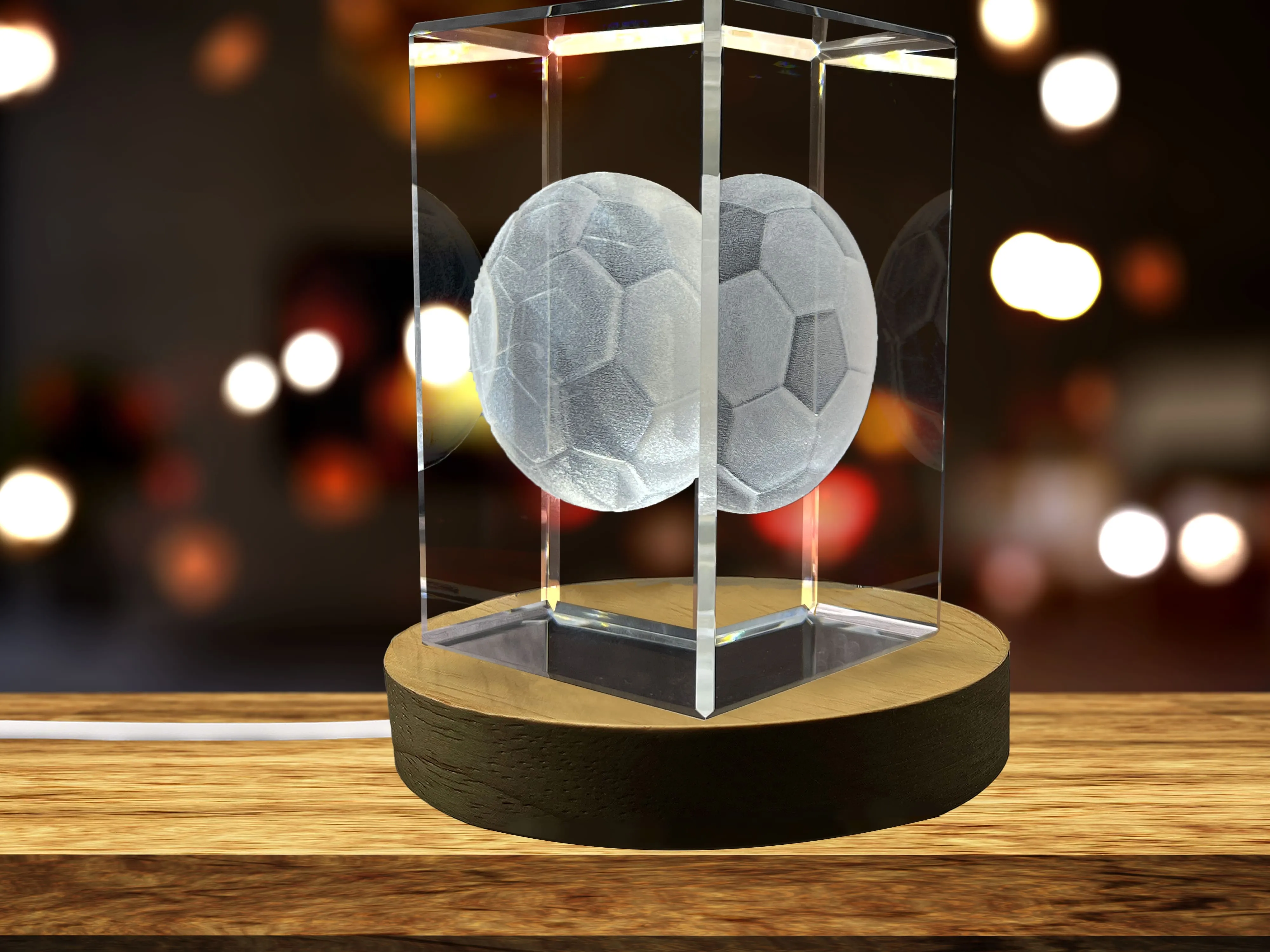 Soccer-Ball-Art | 3d-Engraved-Crystal-Keepsake | Gift/Decor| Collectible | Souvenir | 3d-Crystal-Photo-Gift | 3d-Photo-Engraved-Crystal | Home-Decor