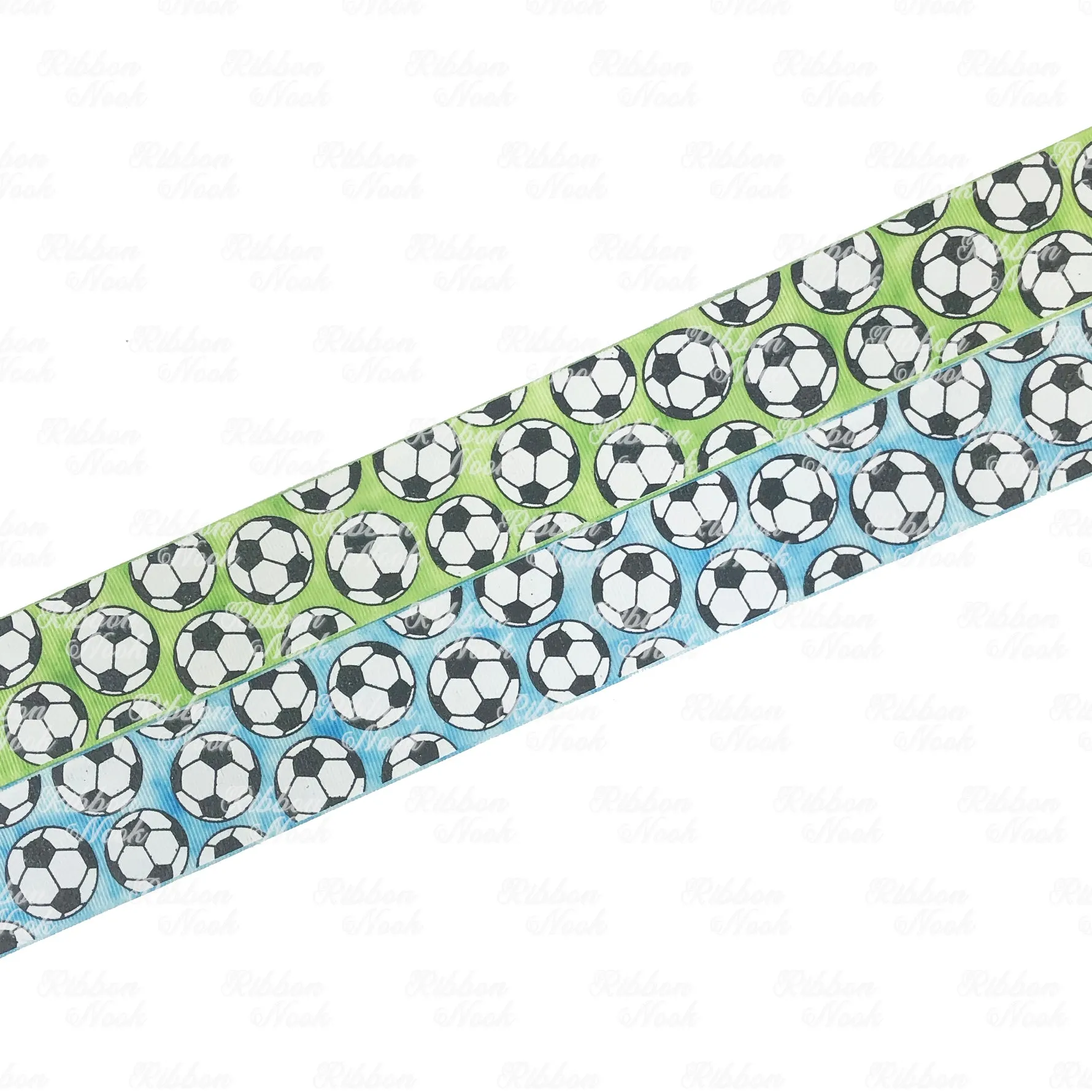 Soccer Ball Grosgrain Ribbon