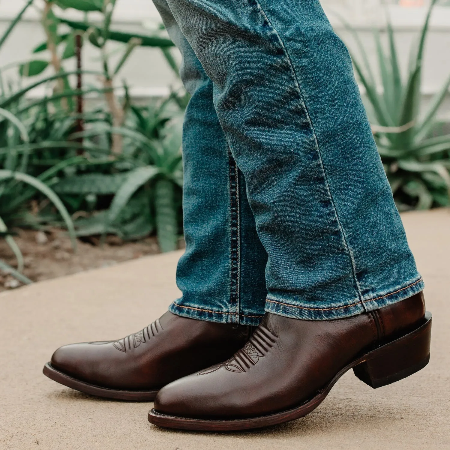 Soto Boots Mens Black Cherry Leather Dress Round Toe Cowboy Boots H50044