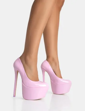 Stargaze Baby Pink Patent Extreme Court Stiletto Heels