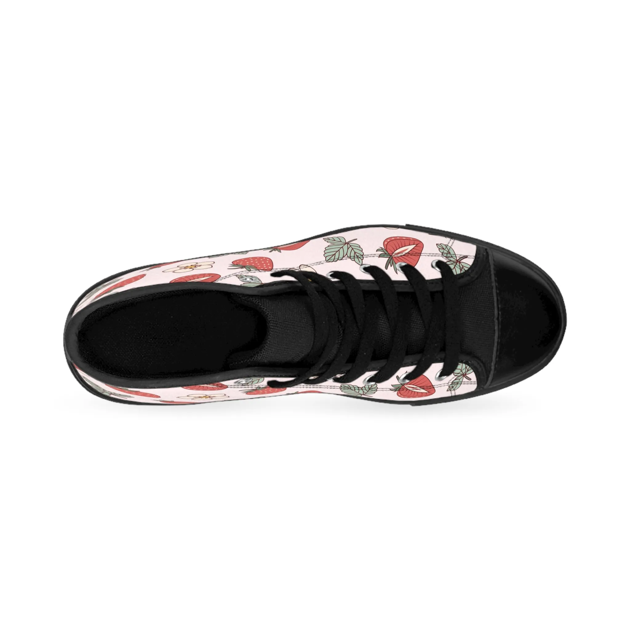 Strawberry and Flower Women's Classic Sneakers