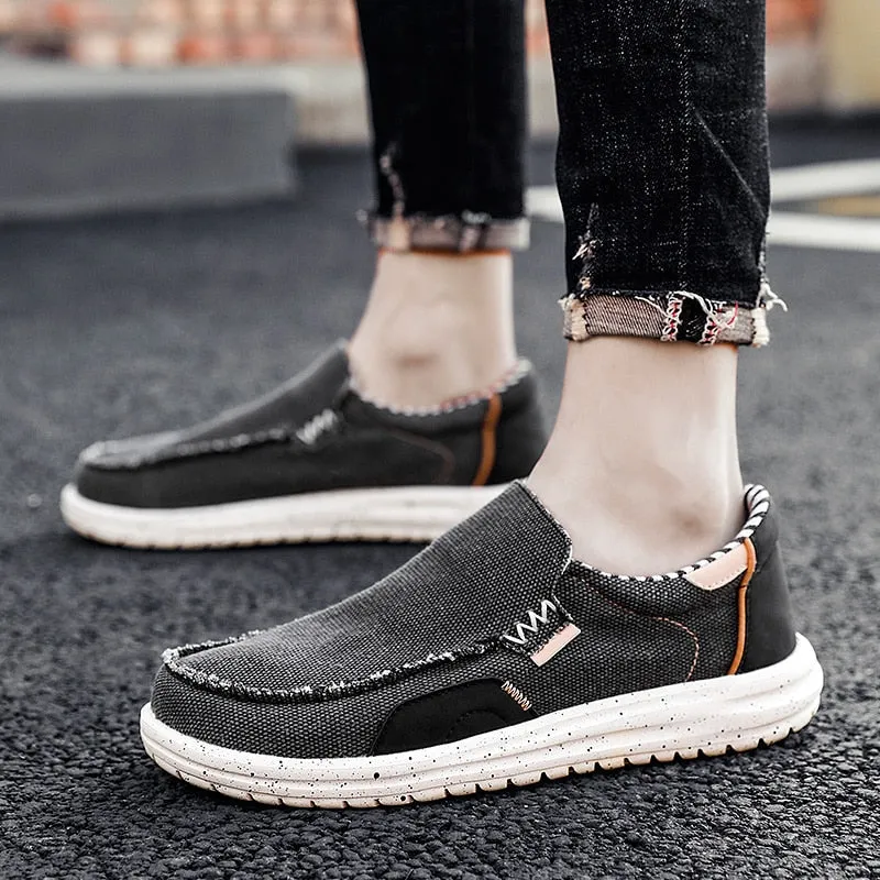 Summer Autumn Canvas Men's shoes Breathable Men vulcanized shoes Slip Wear Men's Flat shoes Soft Casual Shoes Size 46