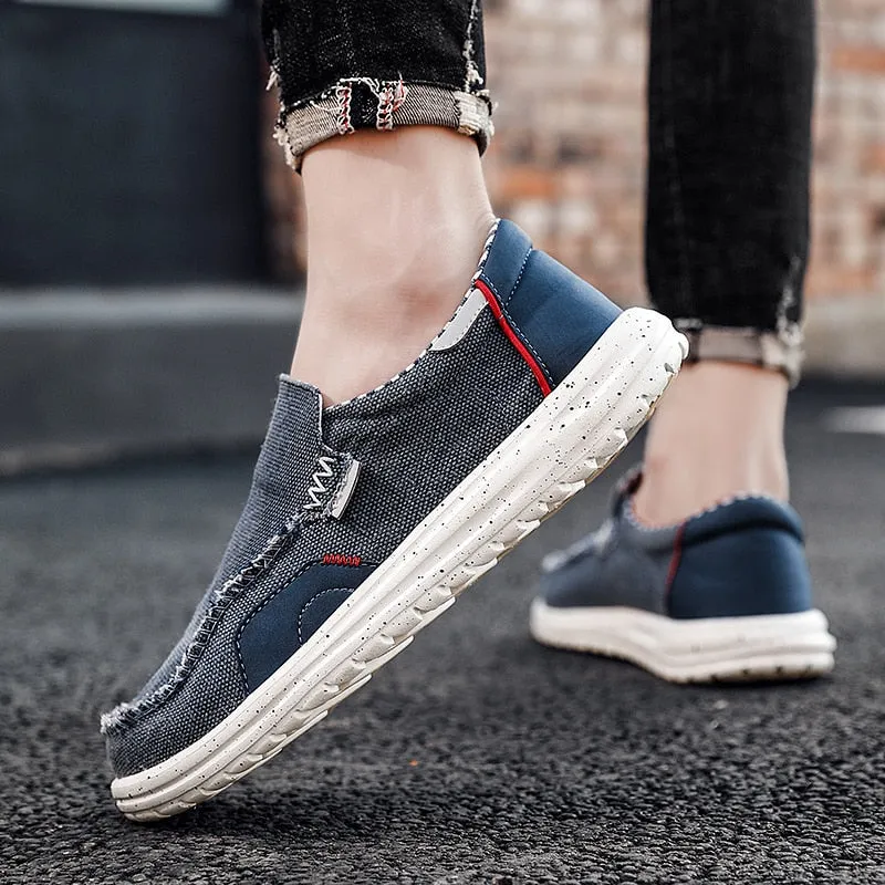 Summer Autumn Canvas Men's shoes Breathable Men vulcanized shoes Slip Wear Men's Flat shoes Soft Casual Shoes Size 46