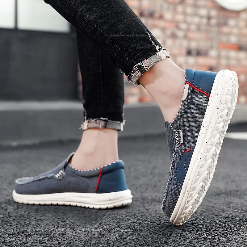 Summer Autumn Canvas Men's shoes Breathable Men vulcanized shoes Slip Wear Men's Flat shoes Soft Casual Shoes Size 46