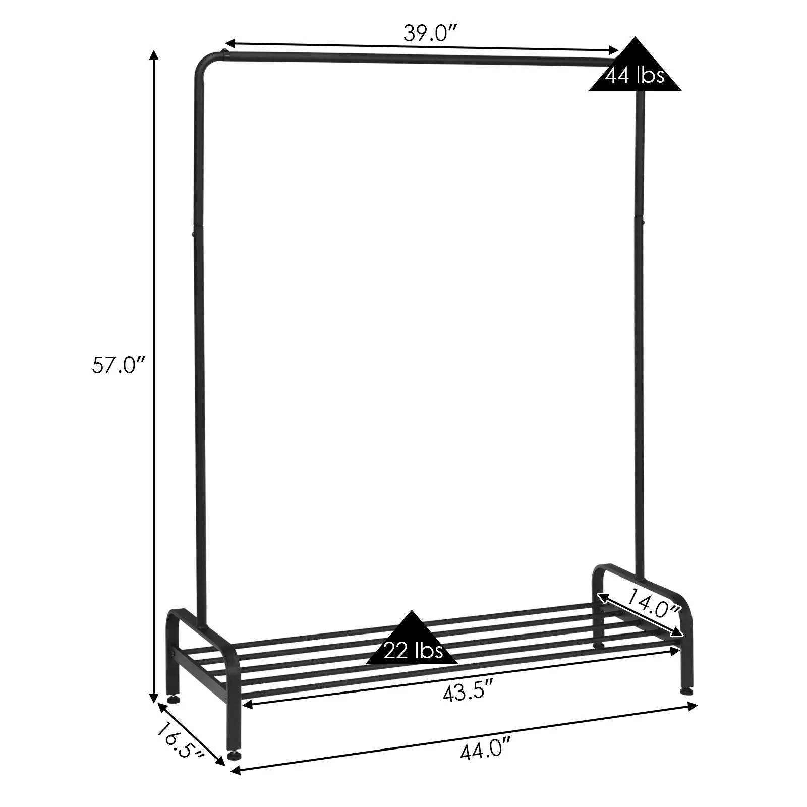 Tangkula Metal Garment Rack, Heavy Duty Clothes Stand Rack with Top Rod