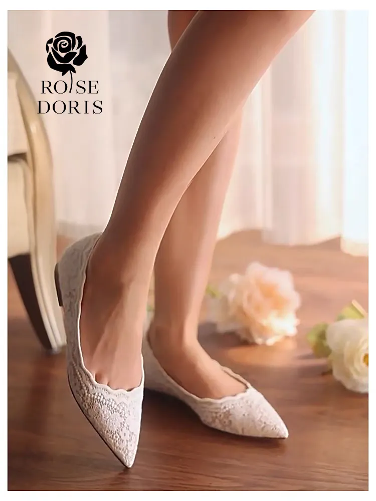 The Fel Wedding Bridal White Flats