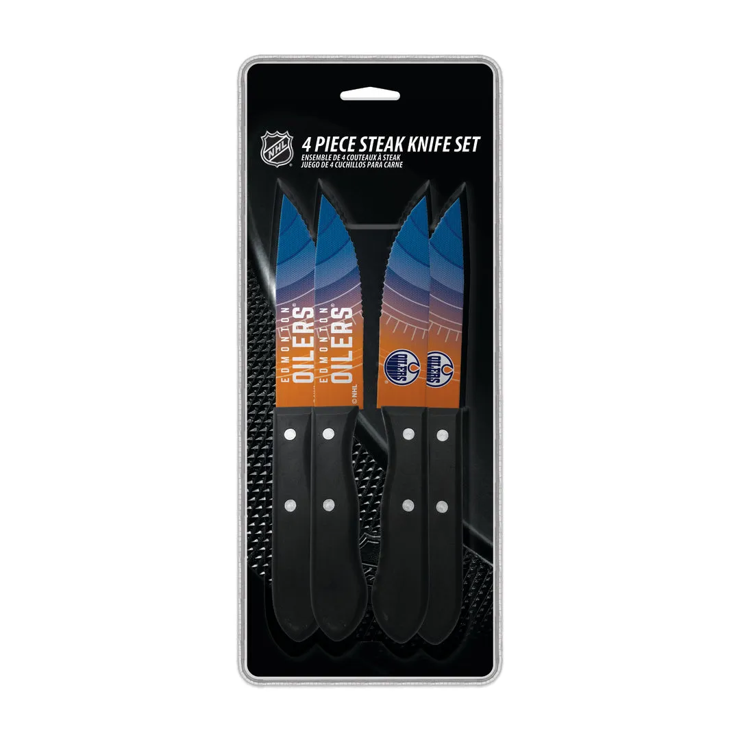 The Sports Vault NHL Edmonton Oilers 4-Piece Steak Knife Set