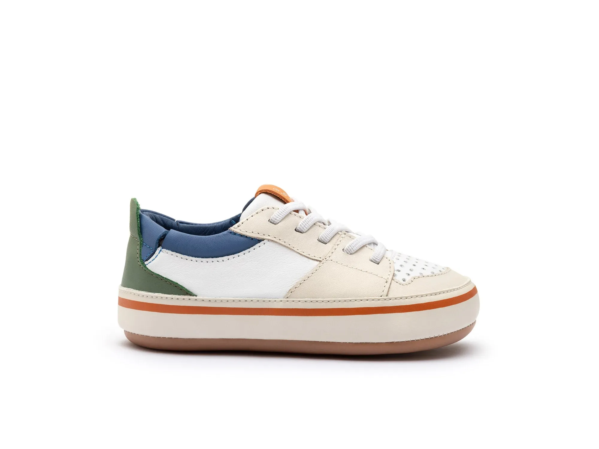 Tip Toey Joey Boy's and Girl's Ollie Sneakers - Tapioca / Blue Tang / Salsa