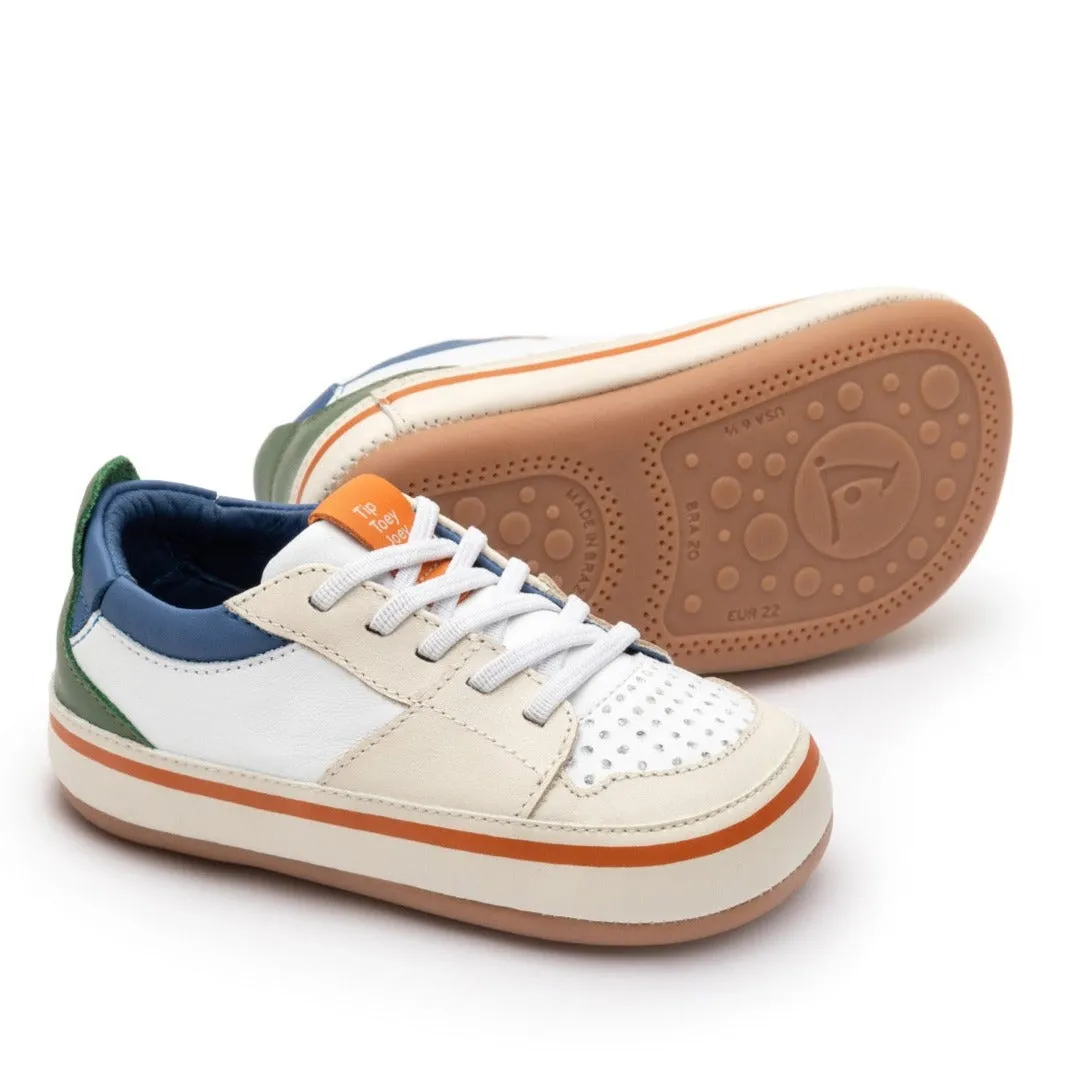 Tip Toey Joey Boy's and Girl's Ollie Sneakers - Tapioca / Blue Tang / Salsa