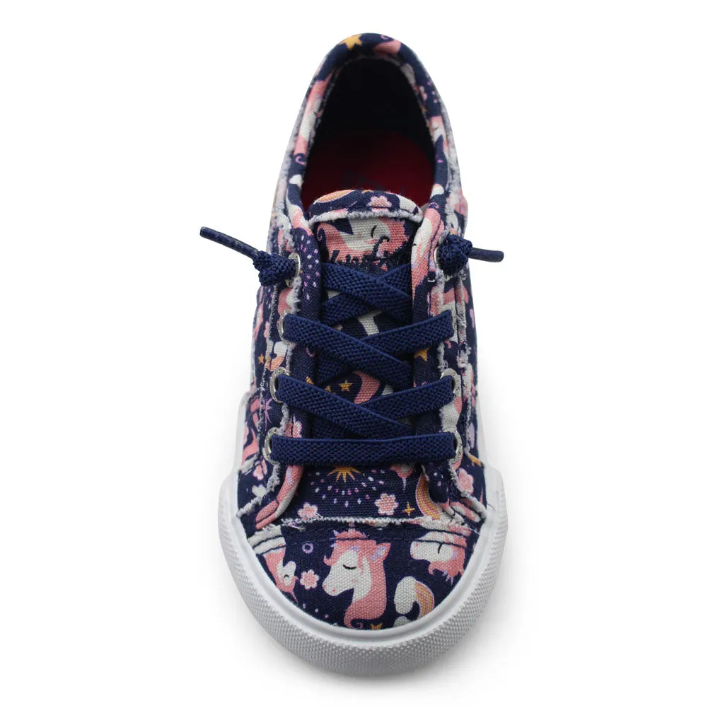 Toddler Mack in Navy Mustic Unicorn Canvas by Blowfish