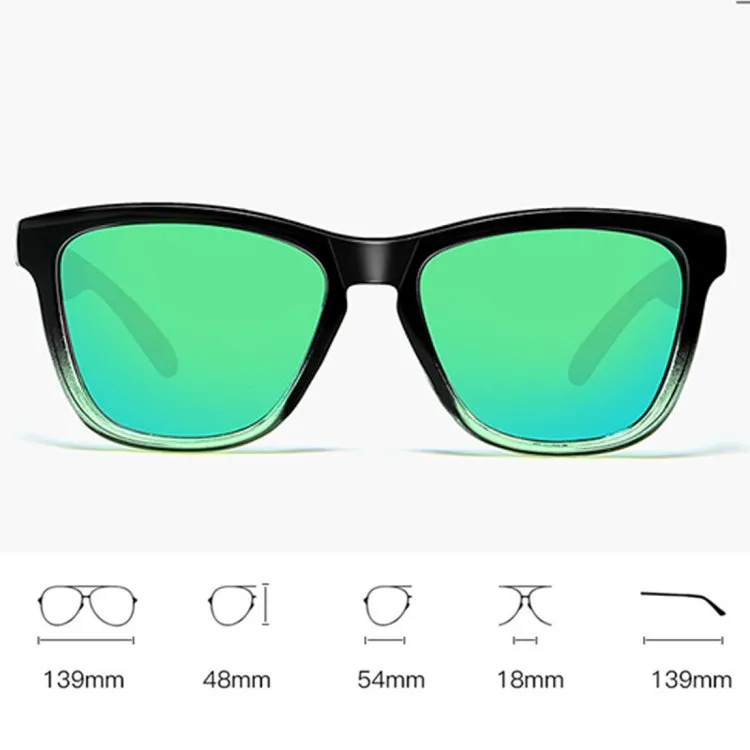 Unisex Retro Fashion Plastic Frame UV400 Polarized Sunglasses  (Gradient Black  Green)