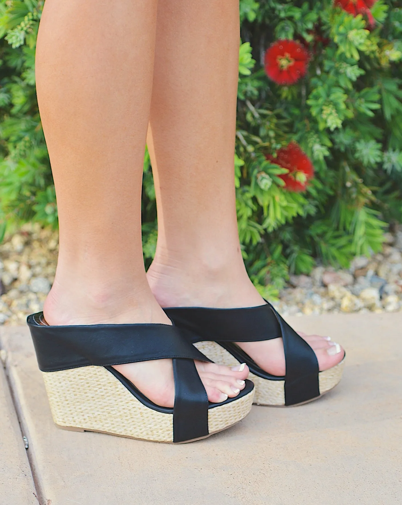 Walk A Mile By My Side Wedge - Black