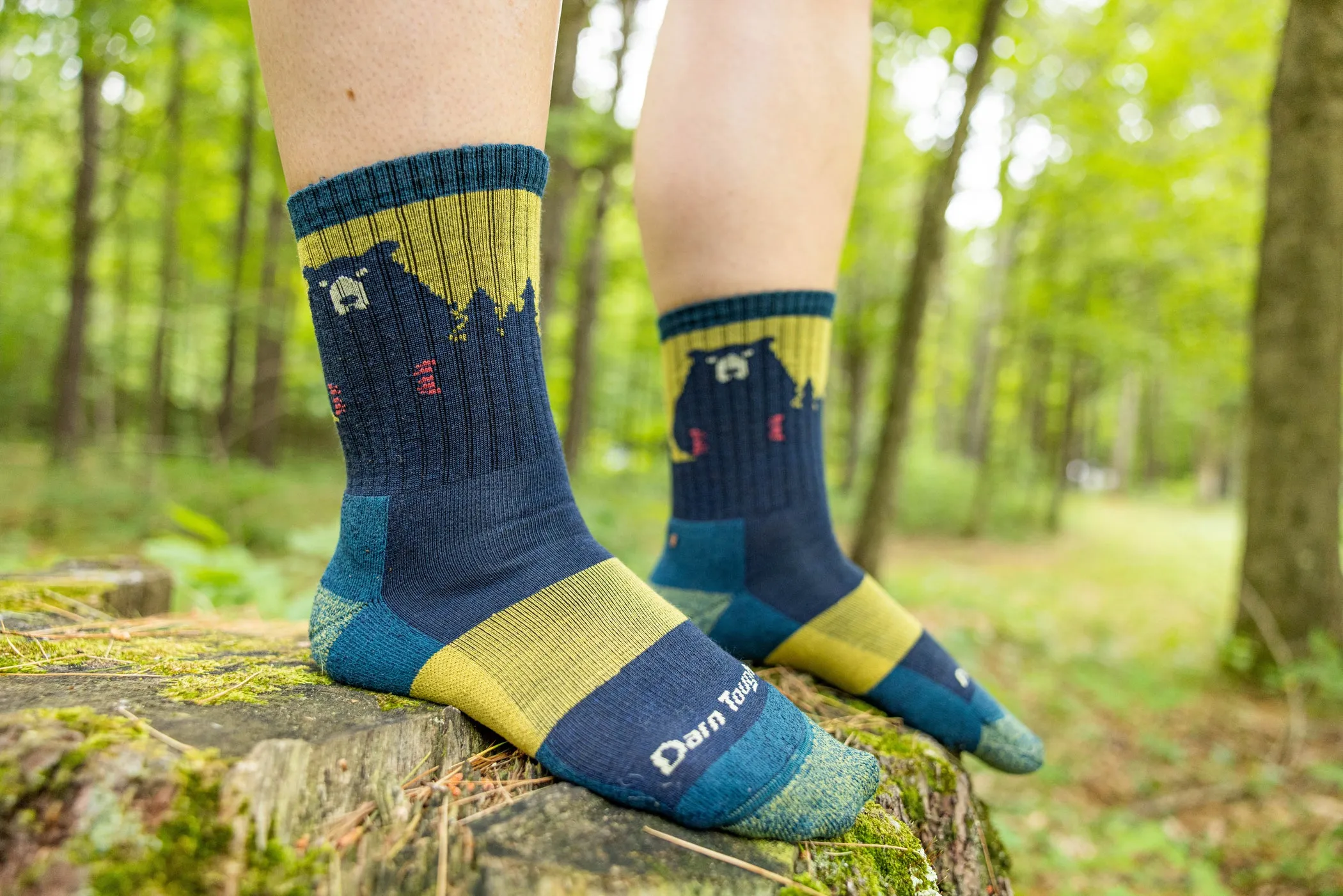 Women's Bear Town Micro Crew Lightweight Hiking Sock - Dark Teal