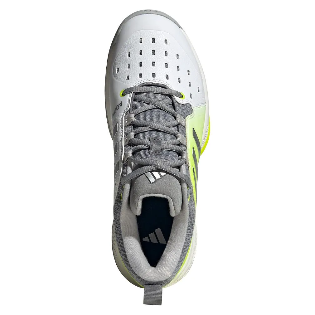 Women's Court Pickleball Shoes White and Silver Metallic